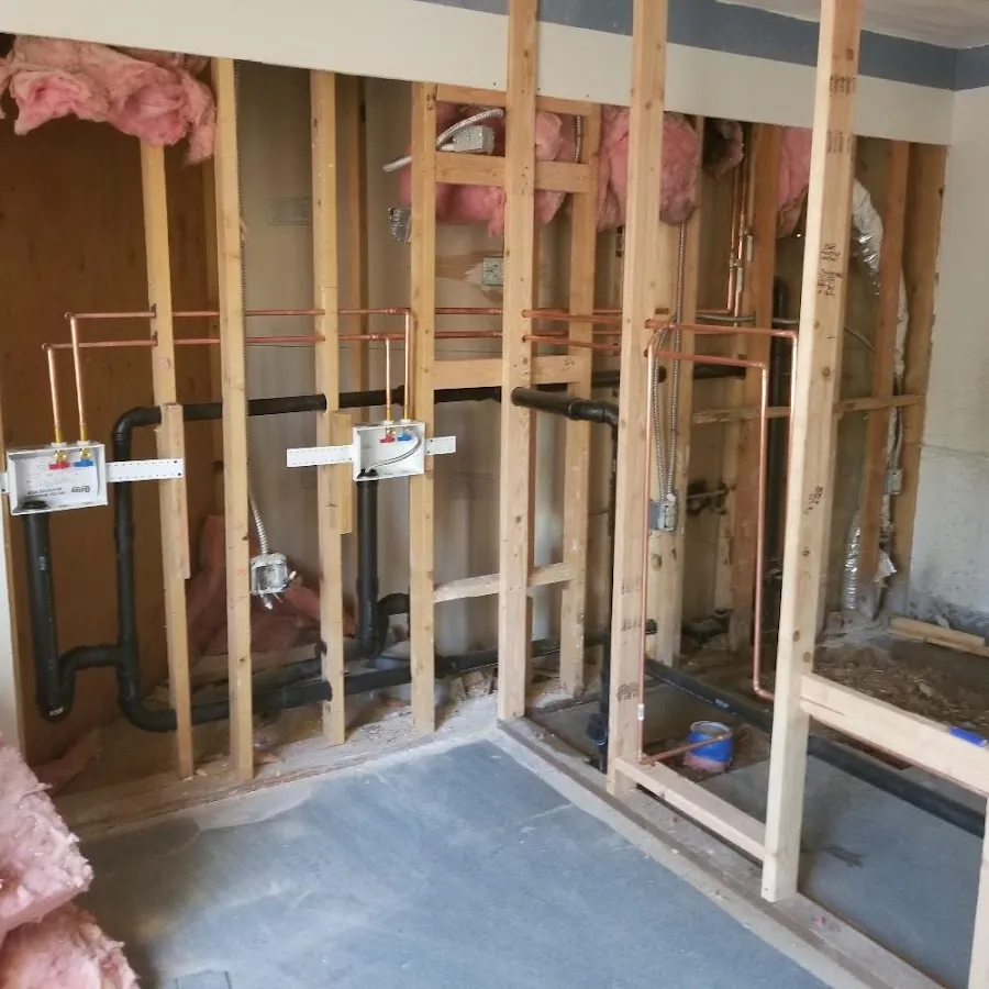 Copper pipe rough-in and plumbing installation in Berea